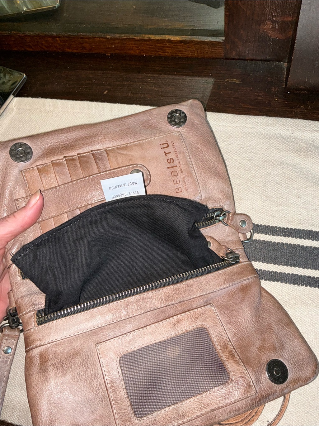 Nwot Bed Stu Bayshore Cadence Wallet Wristlet Clutch Bag Light Grey Rustic $179 — image 8 of 8